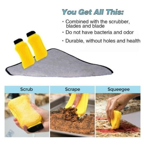 3 in 1 Sponge Hero Scrubber Scraper Magic Silicone Cleaning Brush 3-in-1 Multifunction Silicone Sponge Squeegee Designed for Kitchen Heavy Duty Cleaning(2 Pcs,Yellow) 3 in 1 Sponge Hero Scrubber Scraper Magic Silicone Cleaning Brush 3-in-1 Multifunction Silicone Sponge Squeegee Designed for Kitchen Heavy Duty Cleaning(2 Pcs,Yellow)